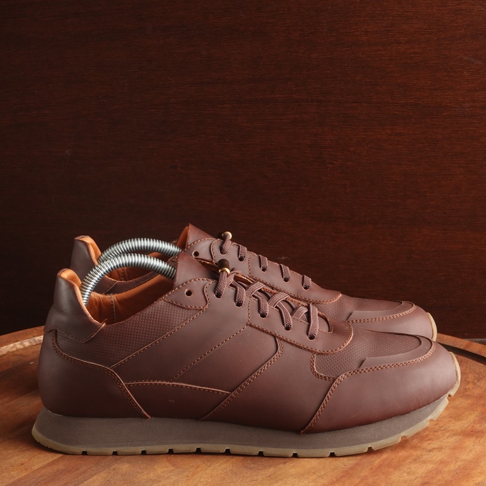 Beckett Simonon Sneakers Mens Size 9.5 Brown Graham Leather Contemporary Shoes